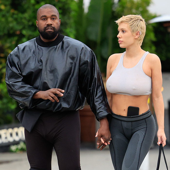 Kanye West holding hands with wife Bianca Censori 