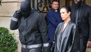 Kanye West holding Bianca Censori's hand