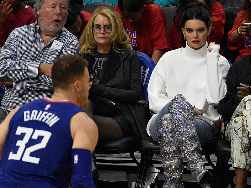 Kendall Jenner watching Blake Griffin play basketball