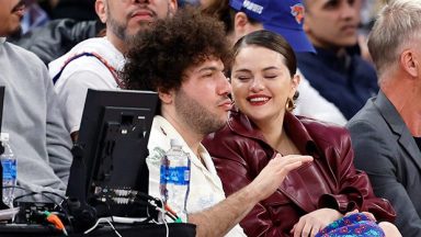 selena and benny at knicks game