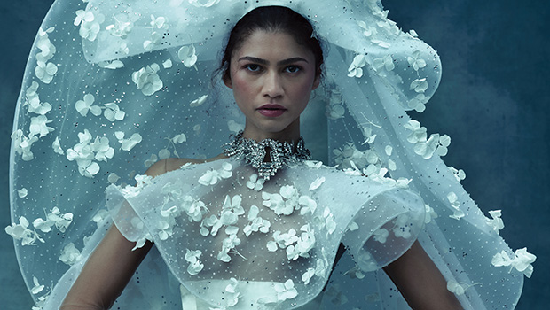 Zendaya Poses in Floral Bridal-Themed Gown & More Outfits in ‘Vogue’ Photo Shoot