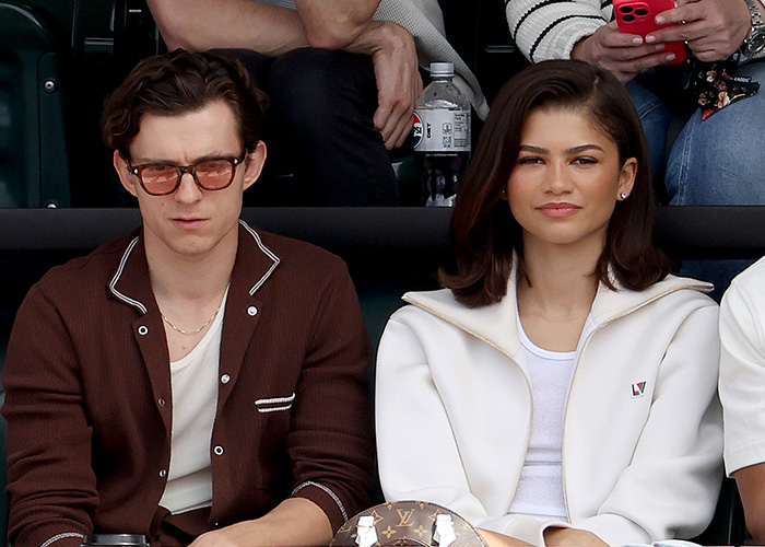 Tom Holland and Zendaya at a tennis match