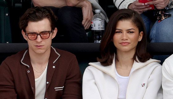 Tom Holland and Zendaya at a tennis match