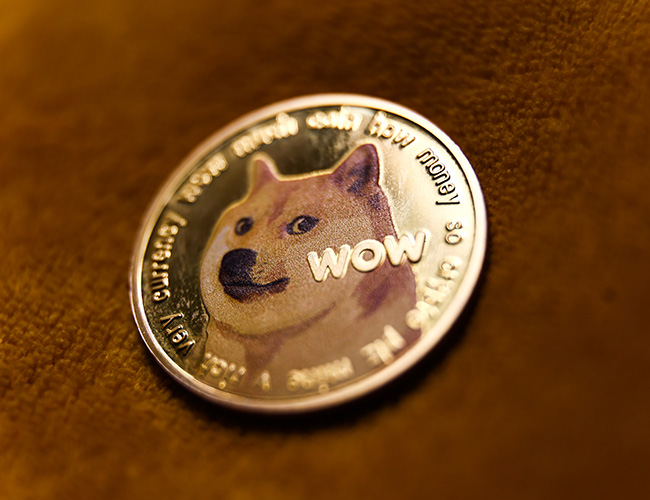 Representation of Dogecoin cryptocurrency 