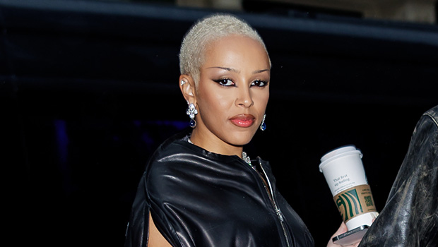 Doja Cat Slays in a Strapped Leather Draped Dress at the Pre-Met Gala Party: Photos
