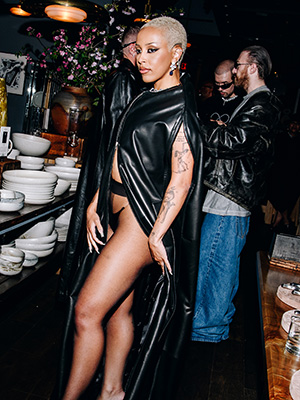 Doja Cat Slays in Thong-Baring Leather Drape Dress at Pre-Met Gala Party: Photos