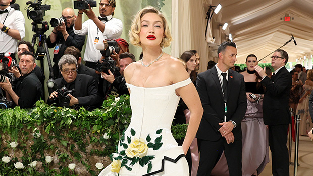 Gigi Hadid Exudes ’50s Movie Star Vibes in Garden-Themed Dress at the 2024 Met Gala: Photos
