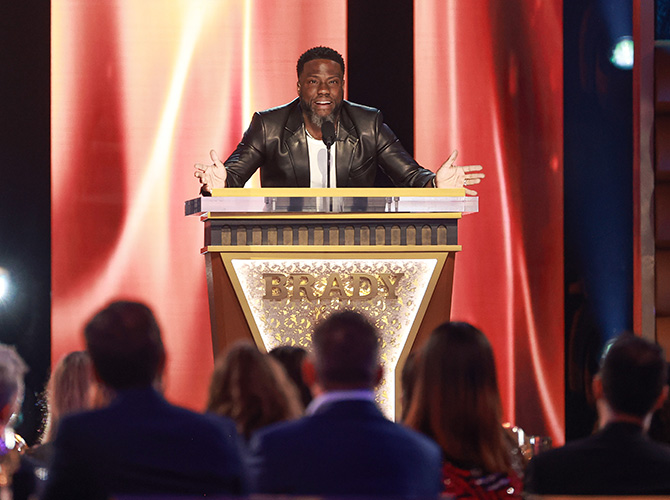 Kevin Hart at the Netflix event “Roast of Tom Brady.”