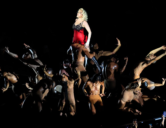 Madonna performing her Celebration Tour
