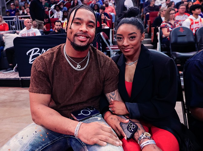 Jonathan Owens and Simone Biles