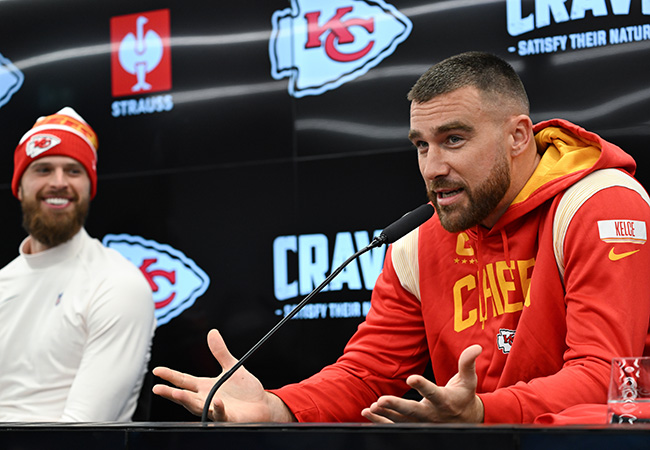 Harrison Butker and Travis Kelce