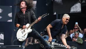 LONDON, ENGLAND - JUNE 20: Dave Grohl and Pat Smear of The Foo Fighters perform on stage at London Stadium on June 20, 2024 in London, England. (Photo by Kevin Mazur/Getty Images for Foo Fighters)