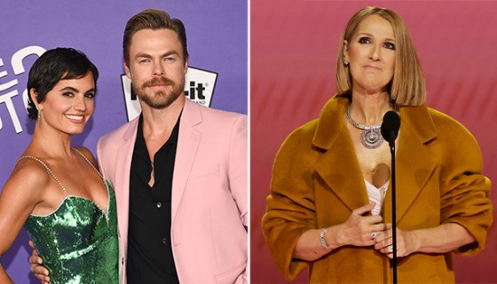 Derek Hough and Hayley Erbert at event, Celine Dion at event.