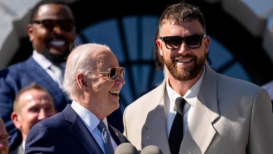 President Joe Biden and Travis Kelce