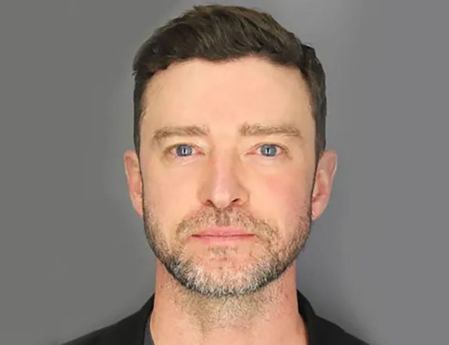 Justin Timberlake's mugshot for DWI arrest 