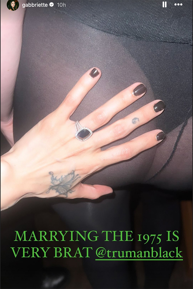Gabbriette Bechtel's ring via her Instagram Stories