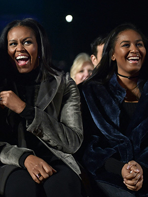Michelle Obama and Sasha Obama