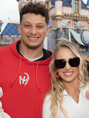 Patrick Mahomes and Brittany Mahomes in Disneyland
