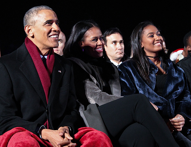 Barack, Michelle and Sasha Obama