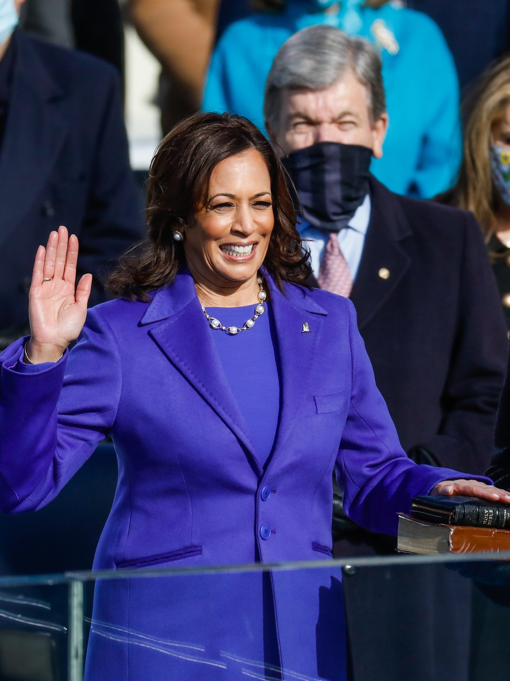 WASHINGTON, DC - JANUARY 20:  Justice Sonia Sotomayor (right) swears in Vice President Kamala Harris during the Presidential Inauguration on Wednesday, Jan. 20, 2021 in Washington, D.C. During today"u2019s inauguration ceremony Joe Biden becomes the 46th President of the United States and Kamala Harris becomes the Vice President. (Gabrielle Lurie / The San Francisco Chronicle via Getty Images)
