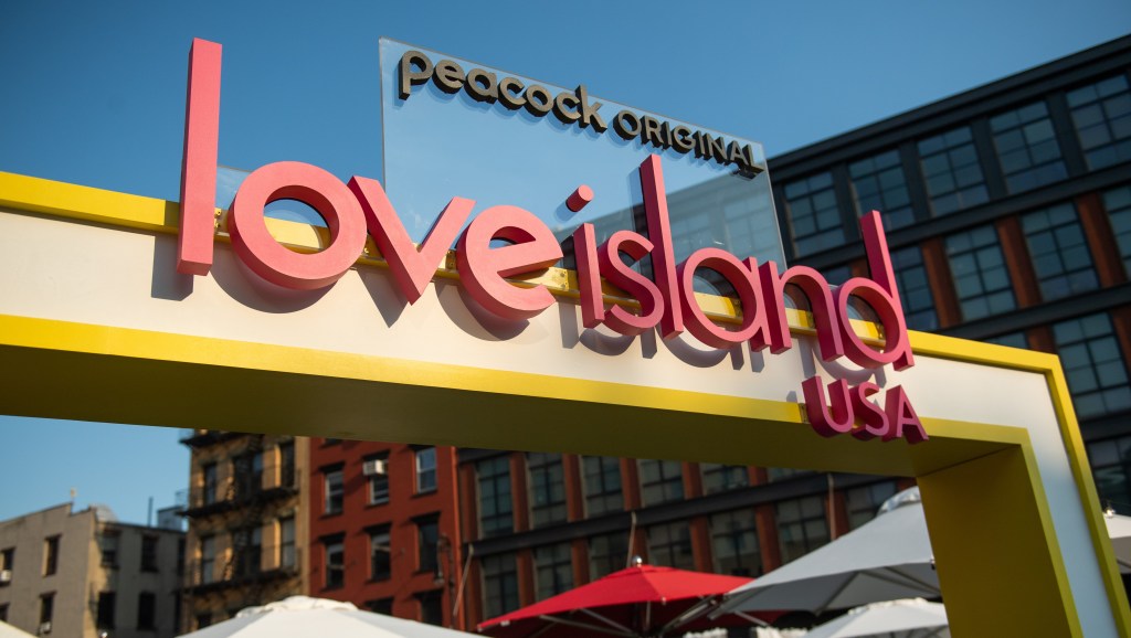 NEW YORK, NEW YORK - JULY 20: A view of the "Love Island USA" logo during a season 4 photo call at Gansevoort Plaza on July 20, 2022 in New York City. (Photo by Noam Galai/Getty Images)