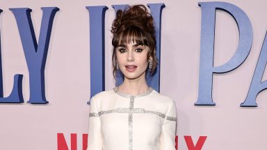 NEW YORK, NEW YORK - DECEMBER 15: Lily Collins attends the Emily In Paris French Consulate Red Carpet at French Consulate on December 15, 2022 in New York City. (Photo by Jamie McCarthy/Getty Images for Netflix)