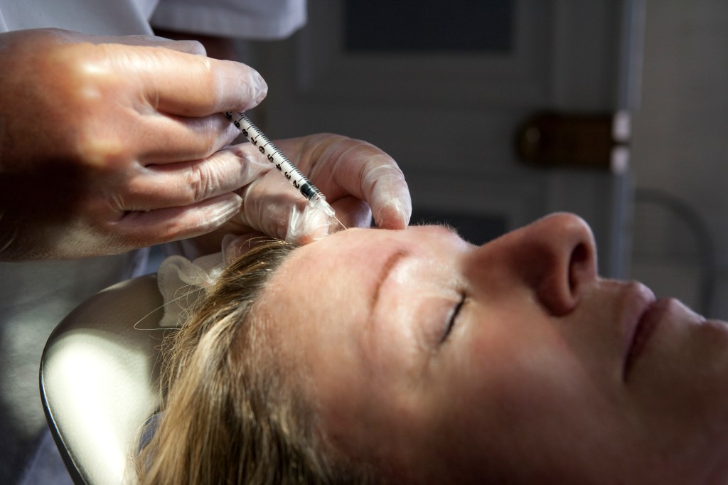 Photo Essay In A Medical Surgery Of Aesthetic Medicine. Injections Fo Type A Botulinal Toxin. Therapeutic Class Myorelaxant. It Is Used In The Treatment Of Wrinkles. (Photo By BSIP/UIG Via Getty Images)