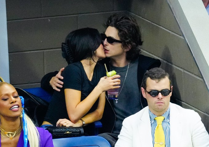 Kylie & Timothee Kiss at the U.S. Open