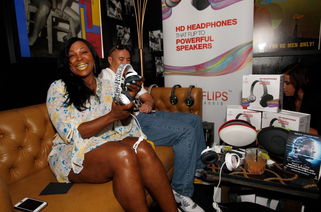 WEST HOLLYWOOD, CA - AUGUST 27: Janice Turner, AKA Mother Kingston (L) and graffiti artist Defer attend the Sean Kingston "Back 2 Life" Listening Session Presented By Flips Audio at Bootsy Bellows on August 27, 2013 in West Hollywood, California. (Photo by Michael Bezjian/WireImage)