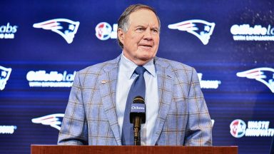 New England Patriots head coach Bill Belichick announces he is leaving the team during a press conference at Gillette Stadium in Foxborough, Massachusetts, on January 11, 2024. Belichick, the NFL mastermind who has guided the New England Patriots to a record six Super Bowl titles as head coach, is parting ways with the team after 24 seasons. (Photo by Joseph Prezioso / AFP) (Photo by JOSEPH PREZIOSO/AFP via Getty Images)