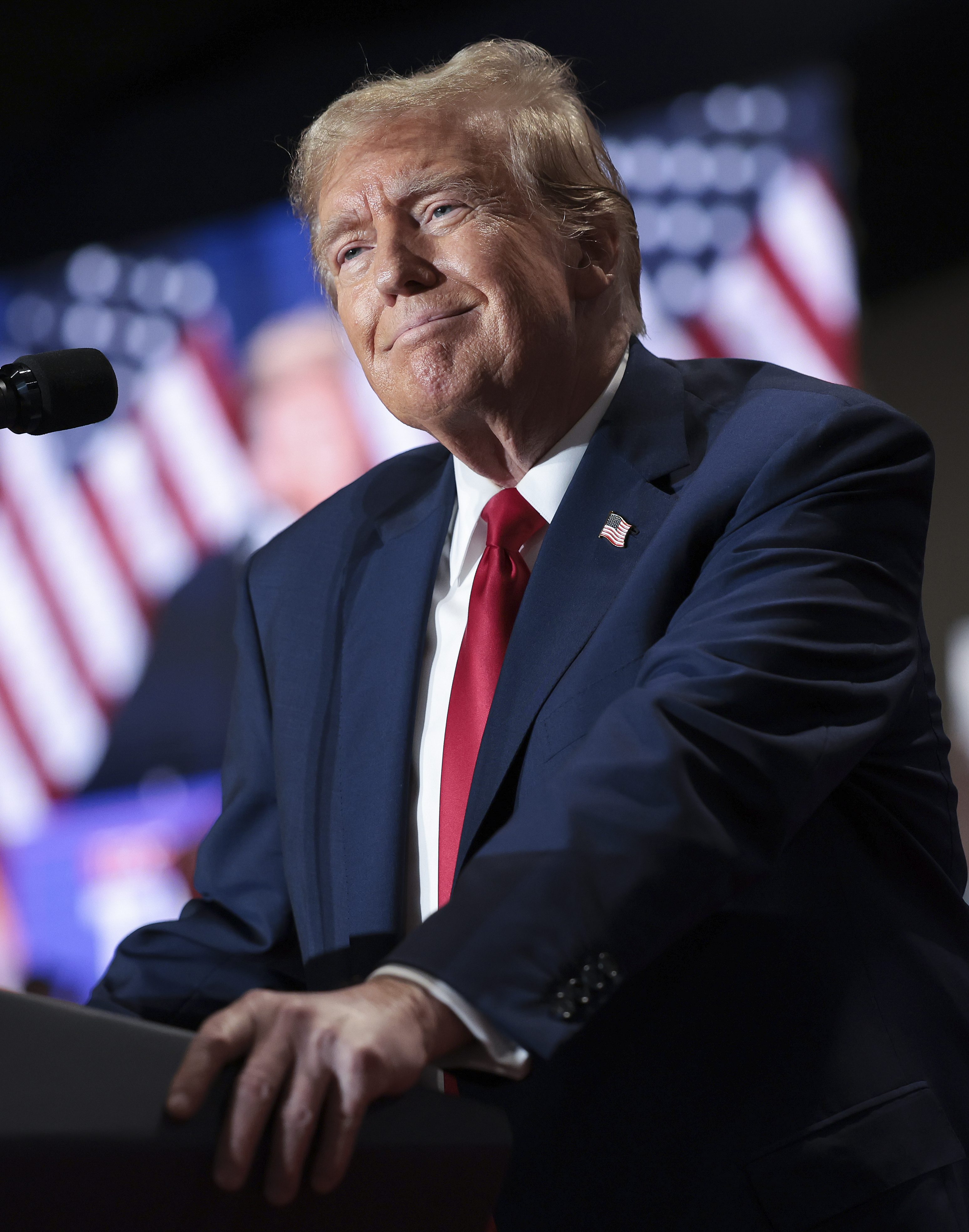 President Donald Trump speaks during a Get Out the Vote Rally