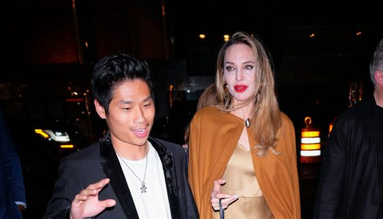 NEW YORK, NEW YORK - APRIL 11: Angelina Jolie and Pax Jolie-Pitt arrive at the afterparty of "The Outsiders" on April 11, 2024 in New York City. (Photo by Gotham/GC Images)