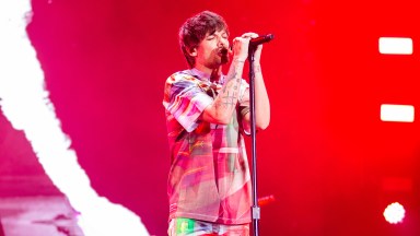 SAO PAULO, BRAZIL - MAY 11: Louis Tomlinson performs live on stage as part of "Faith in the Future World Tour" at Allianz Parque on May 11, 2024 in Sao Paulo, Brazil. (Photo by Mauricio Santana/Getty Images)