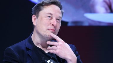 CANNES, FRANCE - JUNE 19: Elon Musk attends 'Exploring the New Frontiers of Innovation: Mark Read in Conversation with Elon Musk' session during the Cannes Lions International Festival Of Creativity 2024 - Day Three on June 19, 2024 in Cannes, France. (Photo by Marc Piasecki/Getty Images)