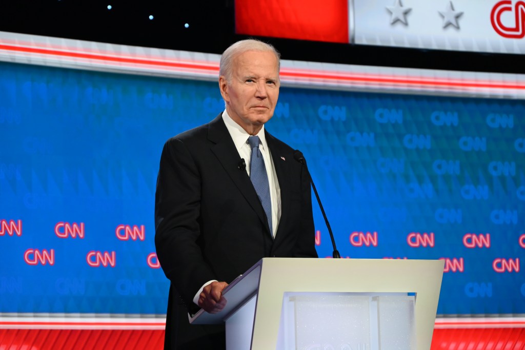 Presidente Joe Biden no primeiro debate presidencial nos estúdios da CNN