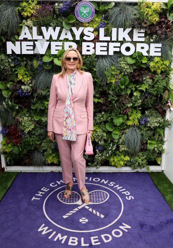 WIMBLEDON, ENGLAND - JULY 03: Kim Cattrall attends The Championships, Wimbledon 2024 on July 03, 2024 in Wimbledon, England. (Photo by Tom Dulat/Getty Images for AELTC)