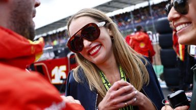 British actress Emilia Clarke attends the Formula One British Grand Prix at the Silverstone motor racing circuit in Silverstone, central England, on July 7, 2024. (Photo by BENJAMIN CREMEL / AFP) (Photo by BENJAMIN CREMEL/AFP via Getty Images)