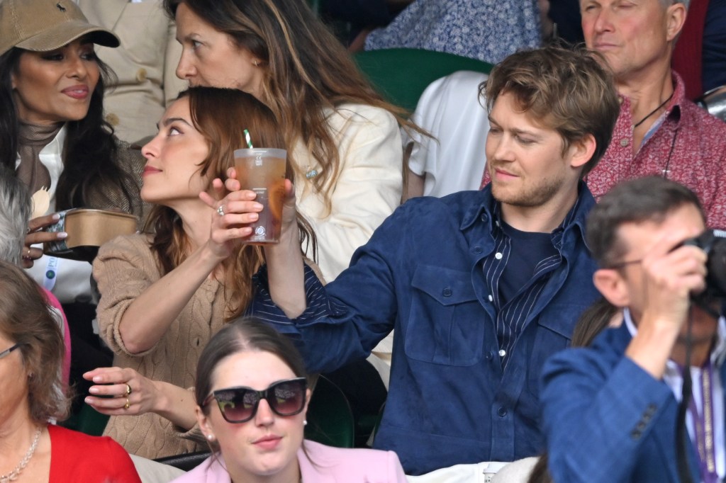 Alexa Chung and Joe Alwyn drink together on Day 10 of Wimbledon 