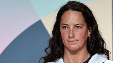 US' water polo player Maggie Steffens attends the World Aquatics Olympic press conference ahead of the Paris 2024 Olympic Games in Paris, on July 25, 2024. (Photo by STEPHANE DE SAKUTIN / AFP) (Photo by STEPHANE DE SAKUTIN/AFP via Getty Images)