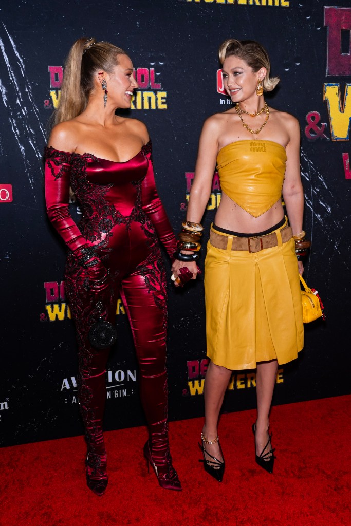 Blake Lively and Gigi Hadid attend the "Deadpool & Wolverine" New York Premiere 