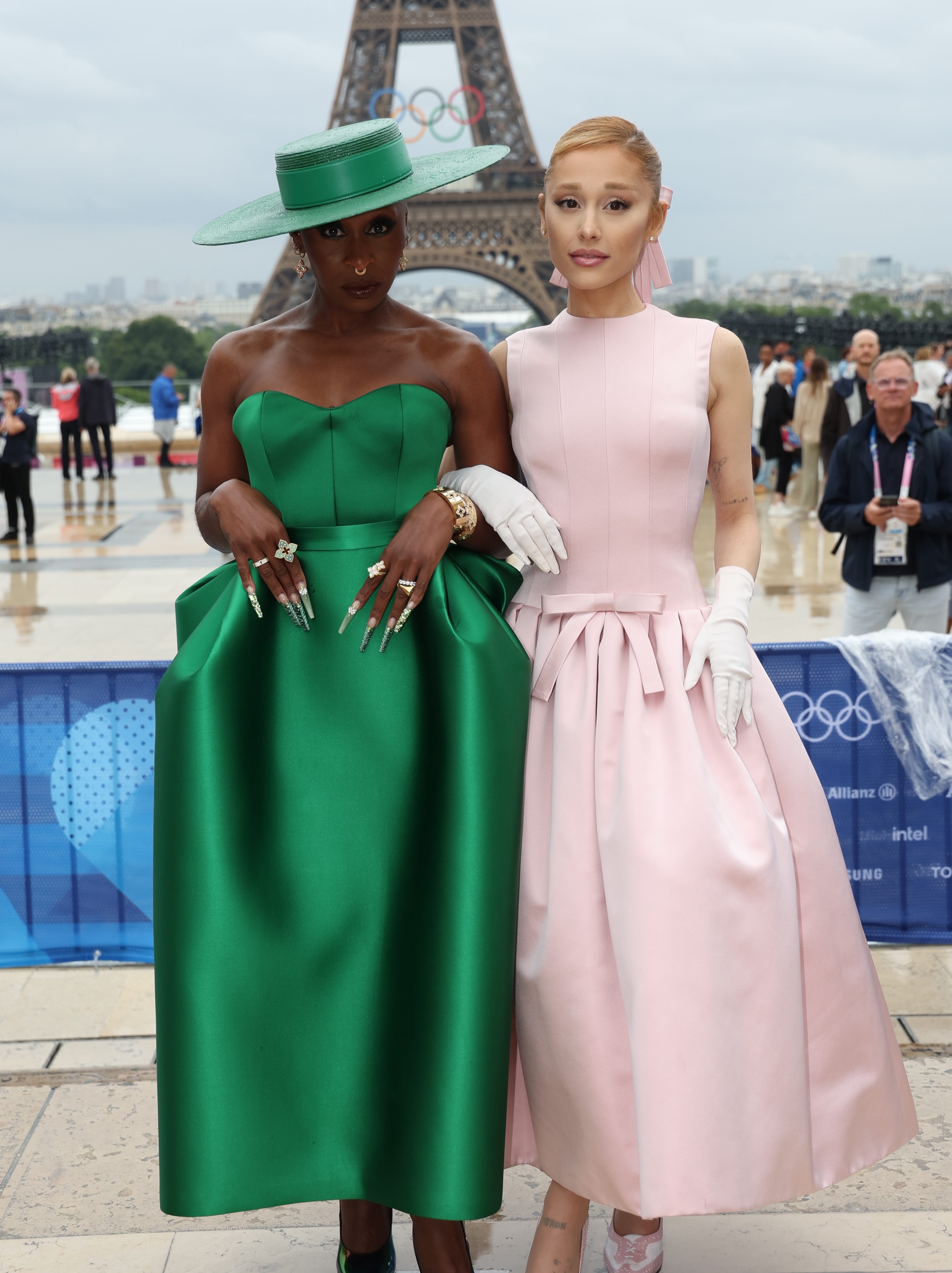Cynthia Erivo and Ariana Grande attend the red carpet ahead of the opening ceremony of the Olympic Games Paris