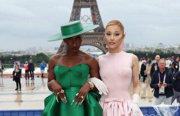 Cynthia Erivo and Ariana Grande attend the red carpet ahead of the opening ceremony of the Olympic Games Paris 2024