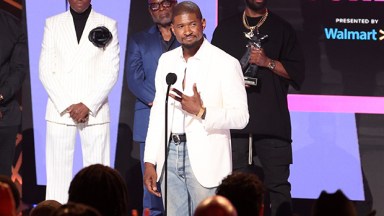 Usher delivering his speech at the 2024 BET Awards