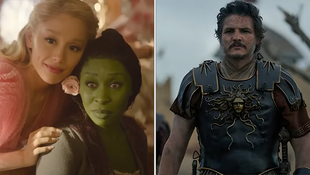 Ariana Grande, Cynthia Erivo in Wicked; Pedro Pascal in Gladiator II