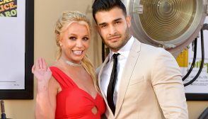 Britney Spears and Sam Asghari attend Sony Pictures' "Once Upon A Time...In Hollywood" Los Angeles Premiere