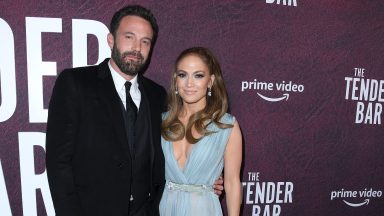 HOLLYWOOD, CALIFORNIA - DECEMBER 12:  Ben Affleck and Jennifer Lopez arrives at the Los Angeles Premiere Of Amazon Studio's "The Tender Bar" at TCL Chinese Theatre on December 12, 2021 in Hollywood, California. (Photo by Steve Granitz/FilmMagic)