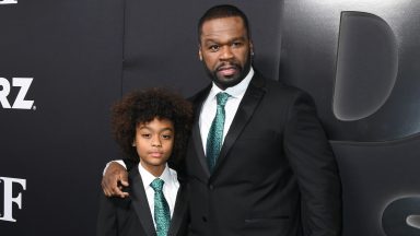 HOLLYWOOD, CALIFORNIA - JANUARY 05: Curtis "50 Cent" Jackson (R) and Sire Jackson attend the red carpet premiere of Starz "BMF" Season 2 at TCL Chinese Theatre on January 05, 2023 in Hollywood, California. (Photo by JC Olivera/Getty Images)