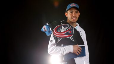 SUNRISE, FLORIDA - FEBRUARY 04: Johnny Gaudreau #13 of the Columbus Blue Jackets poses for a portrait prior to the 2023 NHL All-Star Game at FLA Live Arena on February 04, 2023 in Sunrise, Florida. (Photo by Mike Ehrmann/Getty Images)