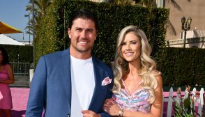 Joshua Hall and Christina Hall at the premiere of "Barbie"