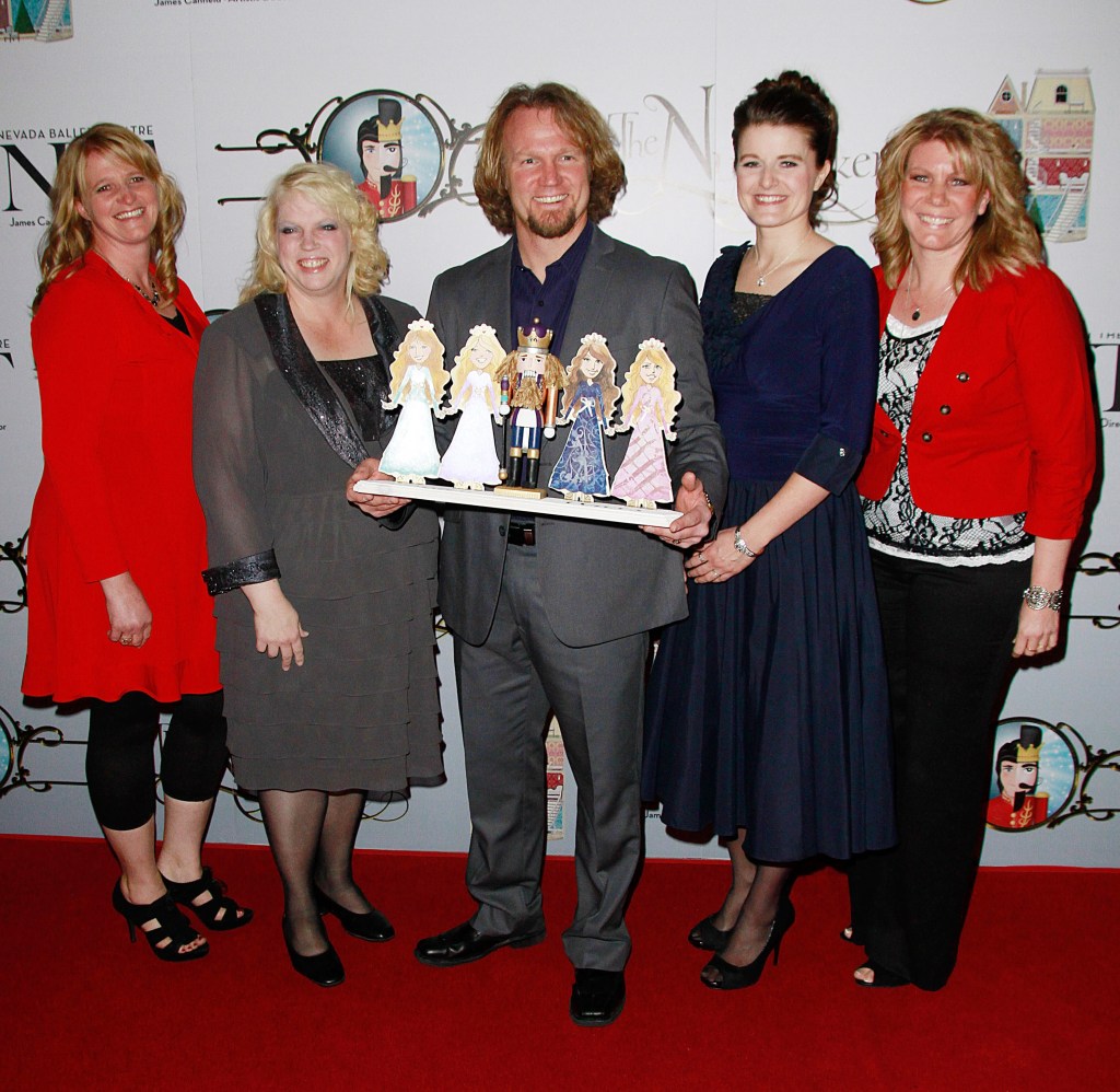 Cast of TLC's "Sister Wives" Christine Brown, Janelle Brown, Kody Brown, Robyn Brown  and Meri Brown attend the Nevada Ballet Theatre's Production of "The Nutcracker" opening night performance at the Smith Center on December 15, 2012 in Las Vegas, Nevada.  (Photo by Marcel Thomas/FilmMagic)